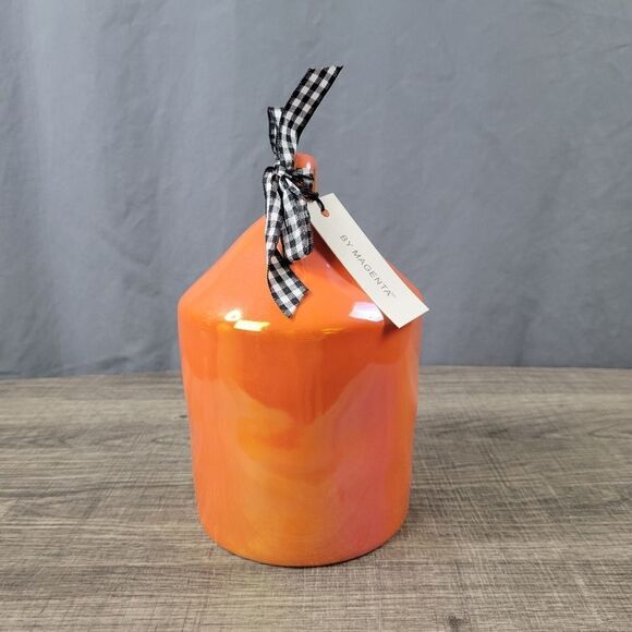 Rae Dunn Artisan Collection Iridescent Orange Ceramic‎ Boo Birdhouse - Picture 4 of 7